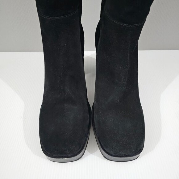 Free People Echo Over The Knee Boot Womens EU 41 Black Suede Tall Block Heel - Picture 6 of 15